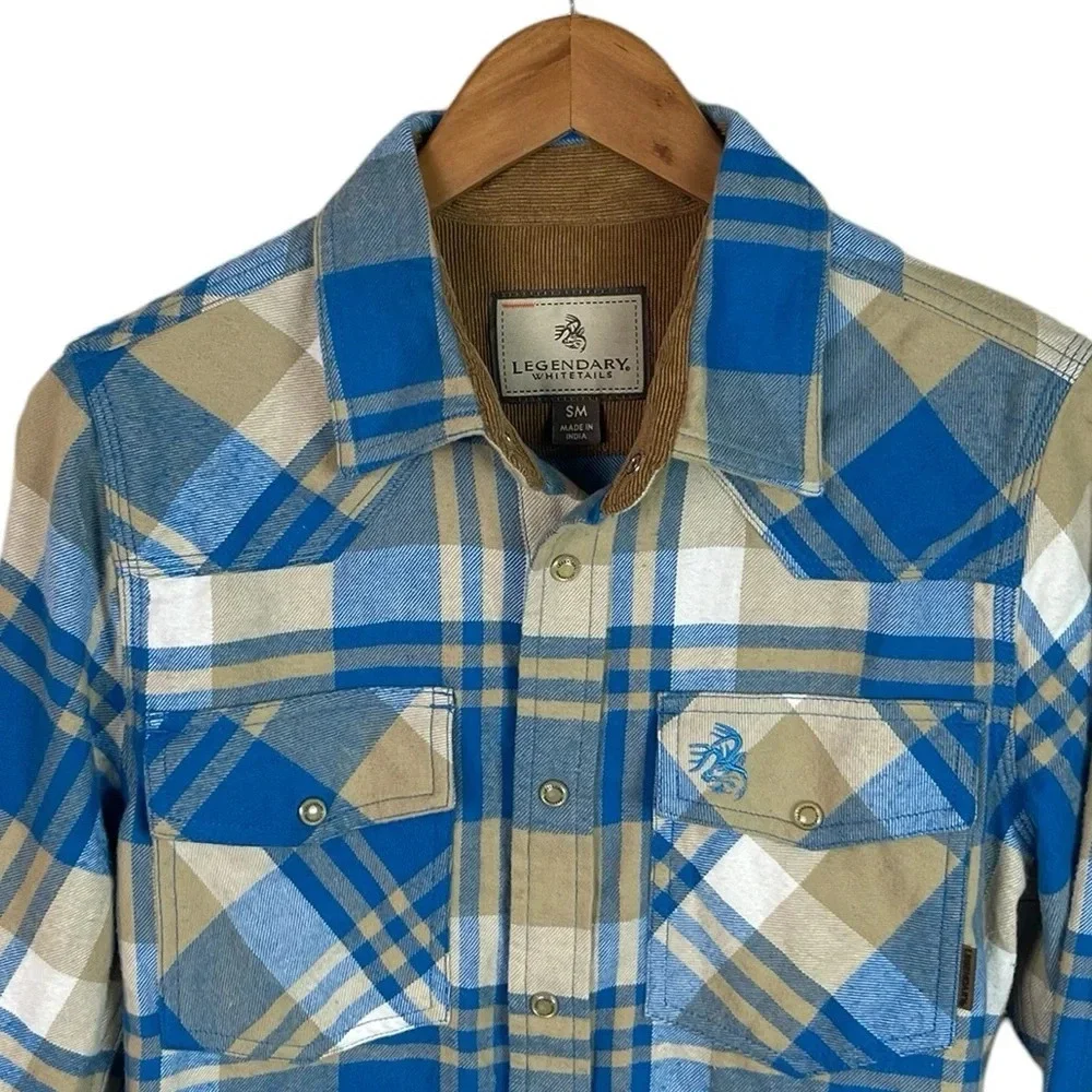 BF1369 Mens Legendary Whitetails Plaid Flannel Button Snap Shirt S - Picture 4 of 6